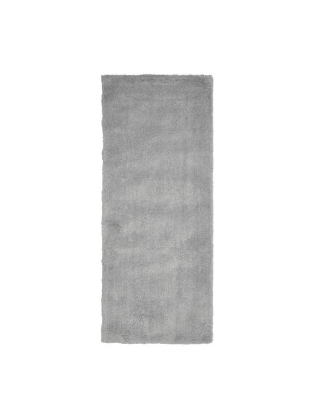 Flauschiger Hochflor-Läufer Leighton in Grau, Flor: Mikrofaser (100% Polyeste, Grau, B 80 x L 200 cm