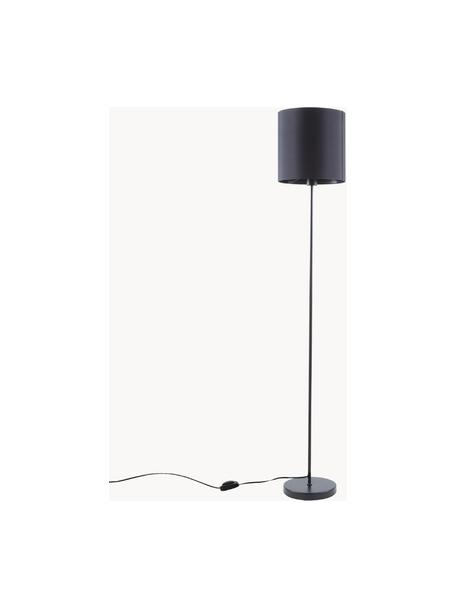 Lámpara de pie Harry, Pantalla: tela, Cable: plástico, Negro, Ø 28 x Al 158 cm