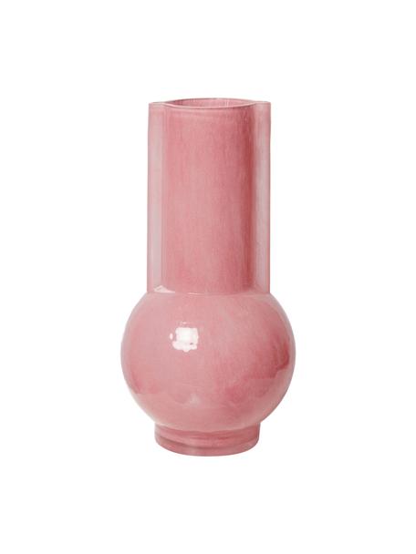 Dizajnová váza zo skla Flamingo, Sklo, Bledoružová, Ø 13 x V 25 cm