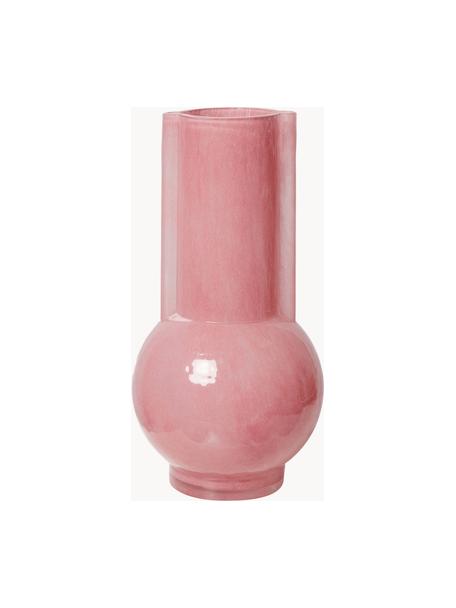 Designová váza ze skla Flamingo, V 25 cm, Sklo, Starorůžová, Ø 13 cm, V 25 cm