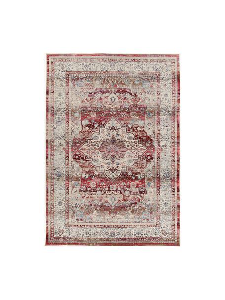 Tapis à poils ras Vintage Kashan, Rouge, beige, larg. 121 x long. 173 cm (taille S)