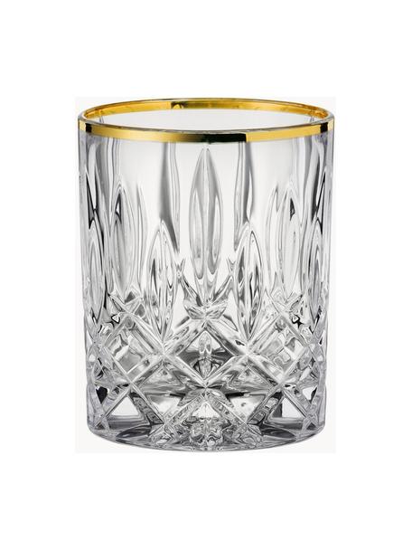 Kristall-Whiskygläser Noblesse, 2 Stück, Kristallglas, Transparent, Goldfarben, Ø 8 x H 10 cm, 300 ml