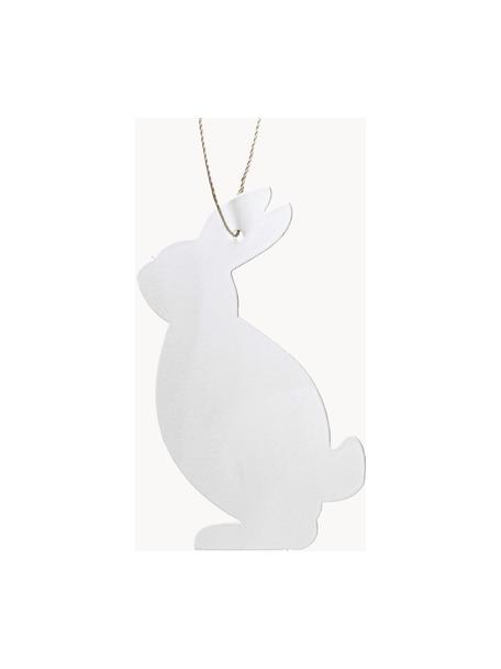 Décorations de Pâques Hare, 4 pièces, Acier inoxydable, revêtement par poudre, Blanc, larg. 4 x haut. 6 cm
