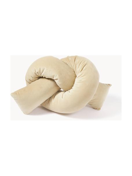 Samt-Dekokissen Knot, mit Inlett, Hülle: Samt (100 % Polyester, GR, Hellgelb, B 145 x L 33 cm