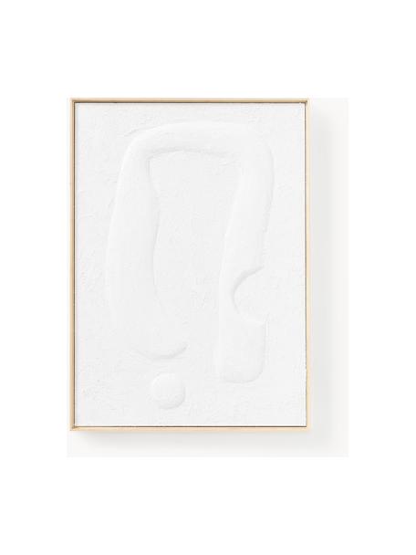 Handgemaakt wandobject Sanem, Frame: gelakt essenhout, Donker hout, B 52 x H 72 cm