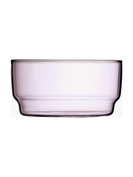 Schälchen Torino aus Borosilikatglas, 2 Stück, Borosilikatglas, Hellrosa, transparent, Ø 12 x H 6 cm