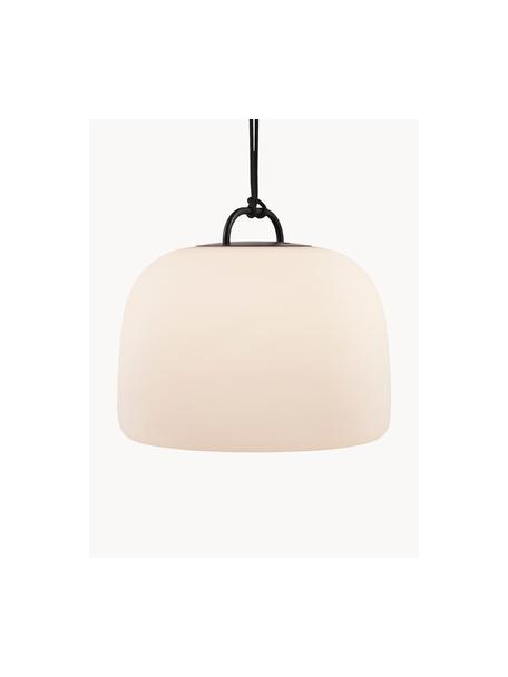 Mobiel outdoor LED hanglamp Kettle, dimbaar, Lamp: kunststof, Crèmewit, zwart, Ø 36 x H 31 cm