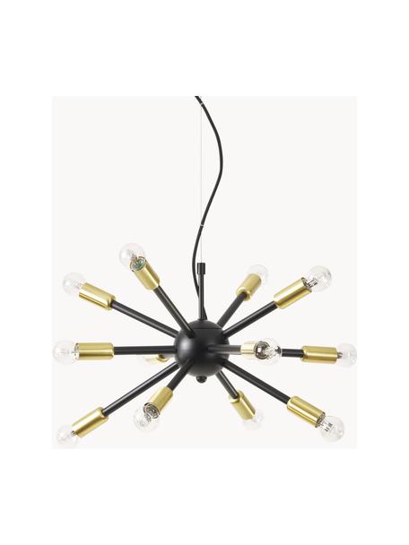 Pendelleuchte Spike, Lampenschirm: Metall, pulverbeschichtet, Baldachin: Metall, beschichtet, Schwarz, Goldfarben, Ø 50 x H 52 cm
