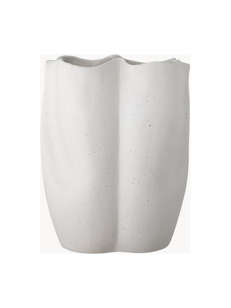 Vaso in gres dalla forma organica Elira, Gres, Bianco, Larg. 27 x Alt. 35 cm