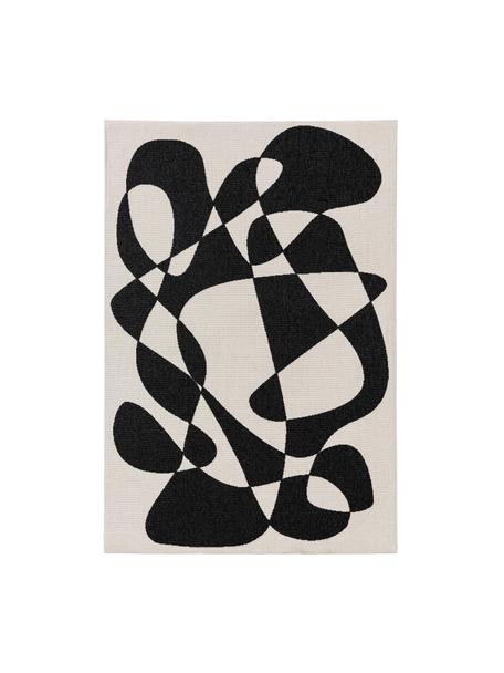 Tappeto da interno-esterno Taro, 100% polipropilene, Nero, bianco latteo, Larg. 120 x Lung. 170 cm (taglia S)