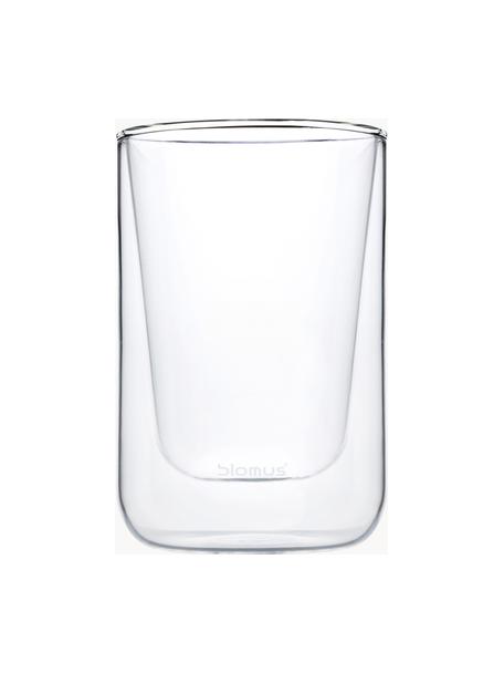 Doppelwandige Glas-Kaffeebecher Nero, 2 Stück, Glas, Transparent, Ø 8 x H 12 cm, 250 ml