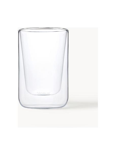 Dubbelwandige koffieglazen Nero, 2 stuks, Glas, Transparant, Ø 8 x H 12 cm, 250 ml