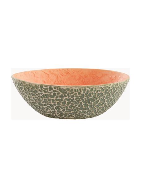 Ovale Servierschale Cantalope, Keramik, Orange, Olivgrün, B 22 x L 30 cm