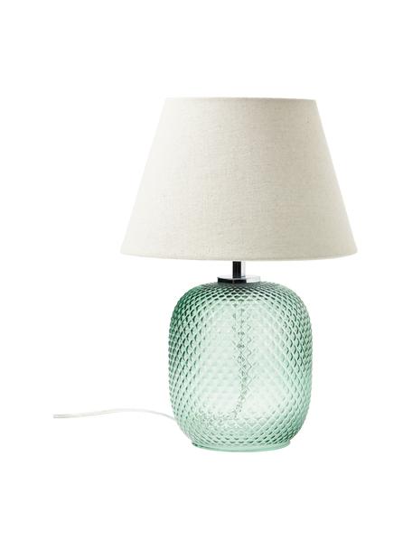 Malá stolová lampa s podstavcom z tónovaného skla Cornelia, Béžová, zelená, Ø 28 x V 38 cm