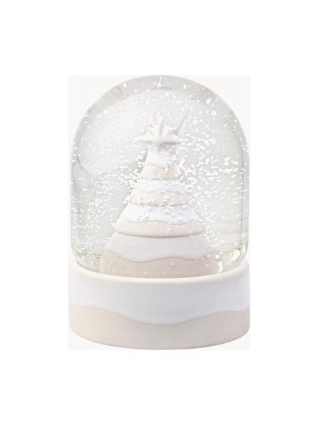 Boule de neige Winter Glow, Porcelaine Premium, verre, Beige clair, blanc, Ø 11 x haut. 13 cm