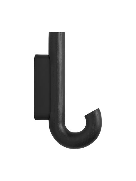 Eichenholz-Wandhaken Umbrella, in verschiedenen Grössen, Haken: Eichenholz, Schwarz, B 6 x H 13 cm