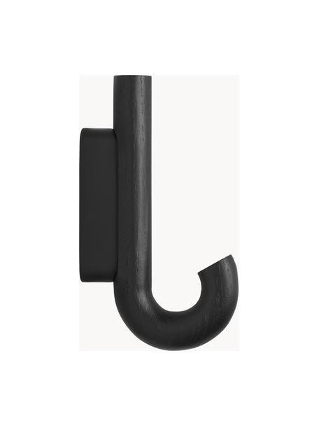 Colgador de madera de roble Umbrella, diferentes tamaños, Anclaje: acero recubierto, Negro, An 6 x Al 13 cm
