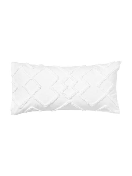 Obliečka na vankúš z bavlneného perkálu s tuftovanou dekoráciou Faith, 2 ks, Biela, Š 40 x D 80 cm