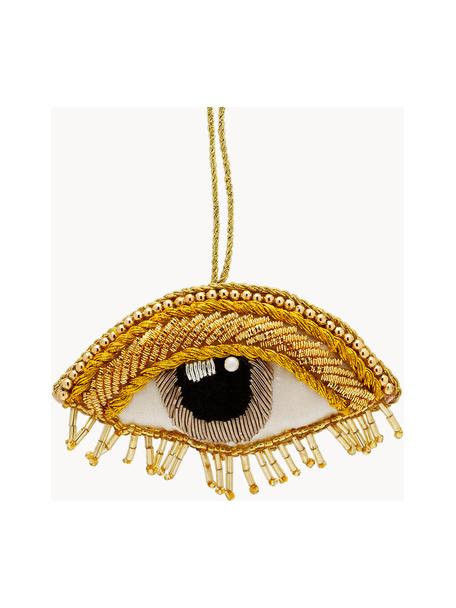 Baumanhänger Eye Spie, 2 Stück, Kunstfaser, Goldfarben, B 10 x H 6 cm