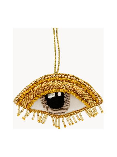 Ozdoby na vánoční stromeček Eye Spie, 2 ks, Umělé vlákno, Zlatá, Š 10 cm, V 6 cm