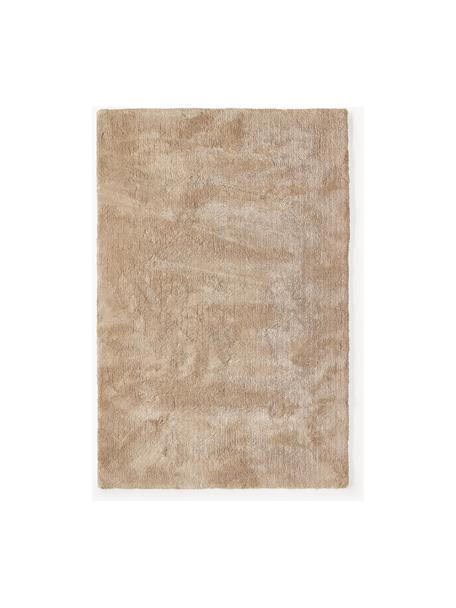 Puszysty dywan z długim włosiem Leighton, Mikrofibra (100% poliester z certyfikatem GRS), Nugatowy, S 200 x D 300 cm (Rozmiar L)