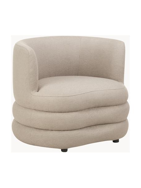 Design bouclé fauteuil Solomon, Bekleding: 100% polyester Met 35.000, Frame: massief sparrenhout, berk, Poten: kunststof Dit product is , Bouclé beige, B 95 x D 80 cm