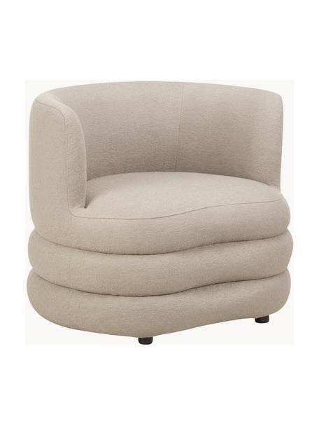 Fauteuil design en bouclette Solomon, Tissu bouclé gris clair, larg. 95 x prof. 80 cm