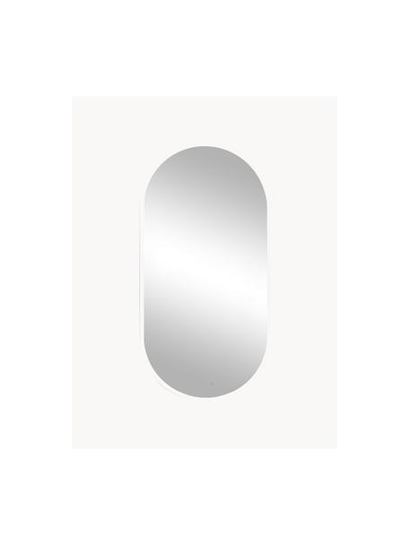 Oválné nástěnné zrcadlo s LED podsvícením Starlight, Zrcadlové sklo, Bílá, Š 45 cm, V 90 cm