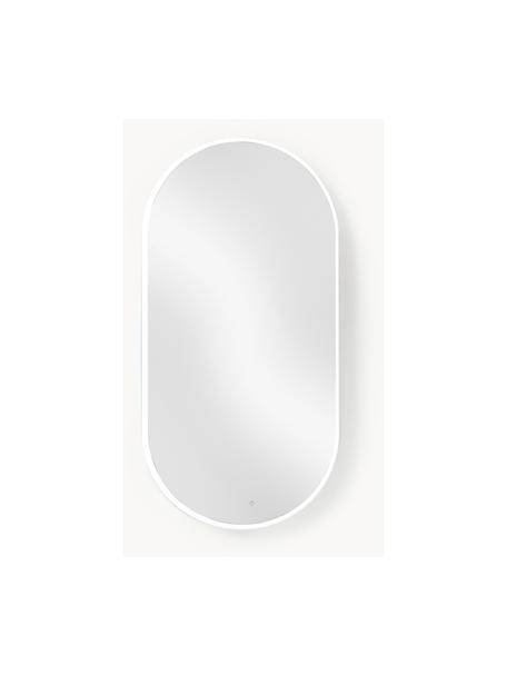 Miroir mural LED ovale Starlight, Verre miroir, Blanc, larg. 45 x haut. 90 cm