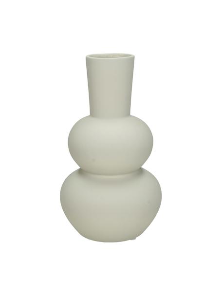 Design-Vase Eathan aus Steingut in Cremeweiß, Steingut, Cremeweiß, Ø 11 x H 20 cm