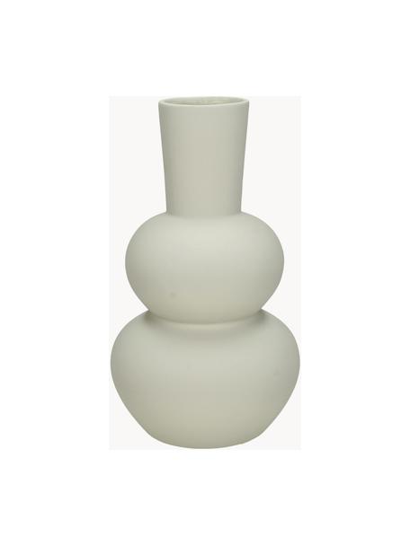 Vase design Eathan, Grès cérame, Blanc crème, Ø 11 x haut. 20 cm