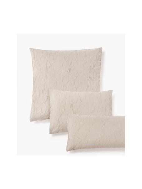 Funda de almohada de percal Leonora, Parte superior: 65% algodón, 30% poliéste, Reverso:  100% algodón, Beige claro, An 50 x L 70 cm