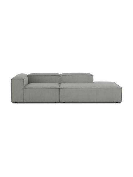 Modulare Ottomane Lennon aus Cord, Bezug: Cord (92% Polyester, 8% P, Gestell: Massives Kiefernholz, FSC, Cord Grau, B 269 x T 119 cm, Rückenlehne rechts
