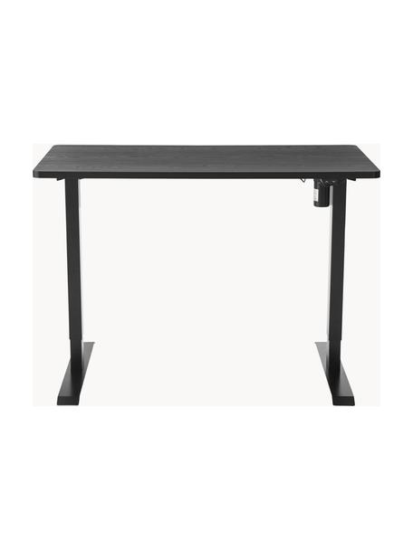 Höhenverstellbarer Schreibtisch Lea, Tischplatte: Sperrholz, Melamin beschi, Gestell: Metall, beschichtet, Schwarz, B 120 x T 60 cm