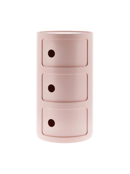 Contenitore di design con 3 cassetti Componibili Bio, 100% biopolimero da materie prime rinnovabili, Rosa opaco, Ø 32 x Alt. 59 cm