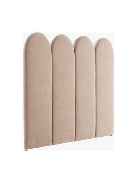 Gestoffeerd chenille hoofdeinde Miami, Bekleding: 100% polyester Met 33.000, Frame: grenenhout, FSC-gecertifi, Geweven stof beige, B 125 x H 124 cm