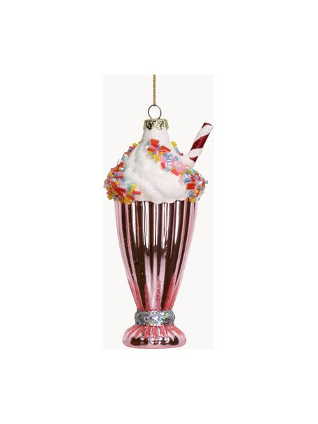 Adorno navideño Ice, Vidrio, Rosa, blanco, An 6 x Al 14 cm