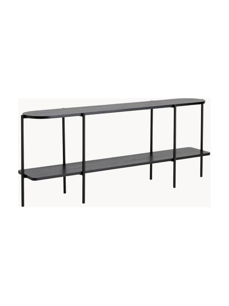 Wandrek Gugge van hout en metaal, Frame: gepoedercoat metaal, Zwart, B 150 x H 61 cm