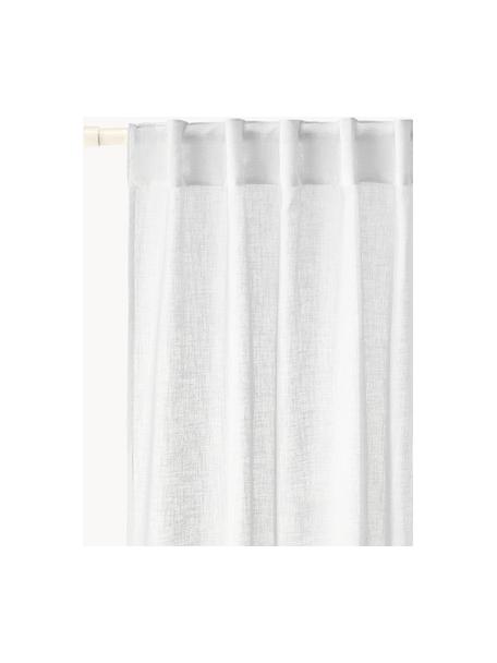 Semi-transparant gordijn Ibiza met tunnelzoom, 2 stuks, 100% polyester, Wit, B 135 x L 260 cm