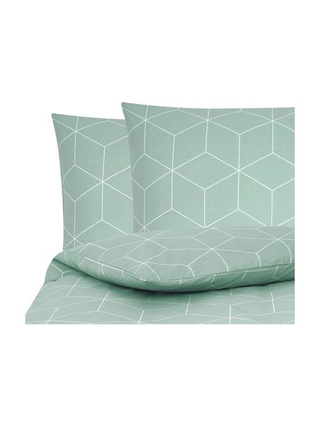 Biancheria da letto in cotone ranforce Lynn, Menta, fantasia, 200 x 200 cm, 3 pz