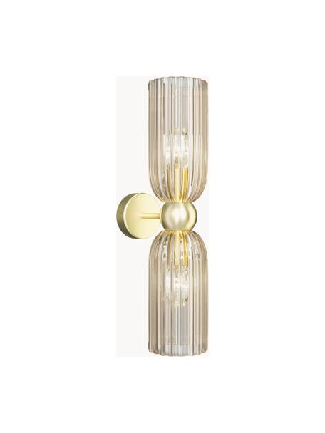 Up- & Downleuchte Antic, Lampenschirm: Glas, Hellbeige transparent, Goldfarben, B 10 x H 44 cm