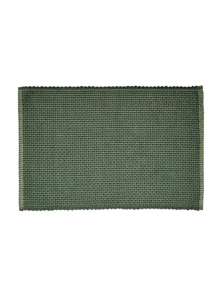 Manteles individuales de algodón Grain, 4 uds., 100% algodón, Verde oscuro, An 33 x L 49 cm