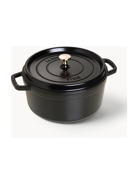 Casseruola rotonda in ghisa La Cocotte, Ghisa smaltata, Nero dorato, Ø 26 x Alt. 17 cm, 5,3 l