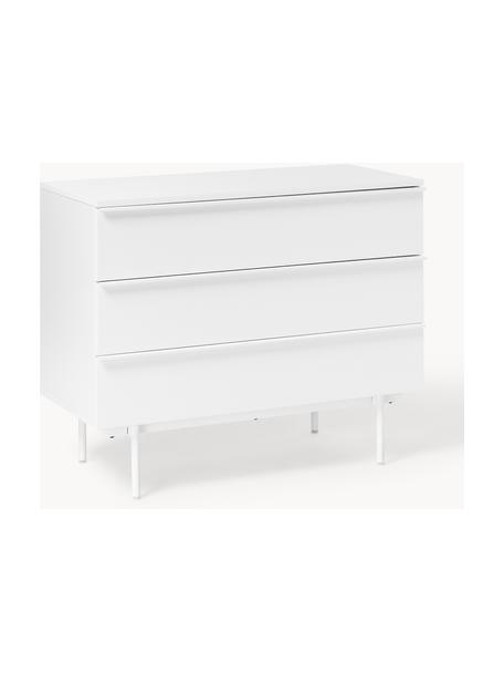 Commode en bois Elona, Blanc, larg. 100 x haut. 80 cm