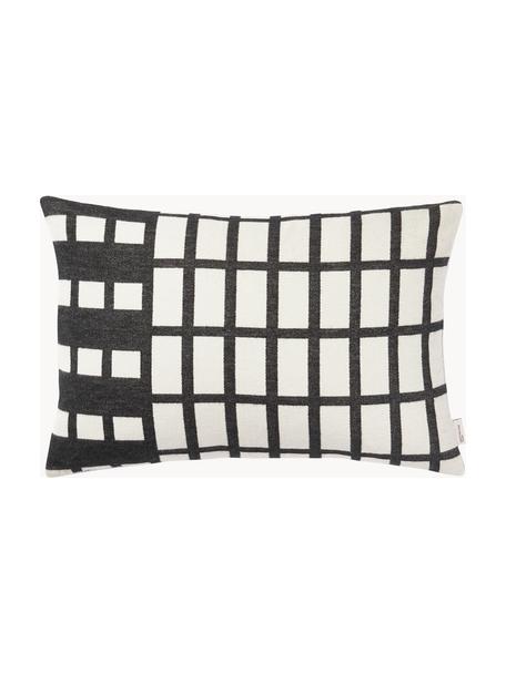 Housse de coussin 60x60 en coton Contemporary, Coton, Blanc cassé, anthracite, larg. 40 x long. 60 cm