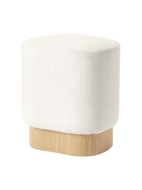 Bouclé poef Yves, Bekleding: 100% polyester Met 40.000, Bouclé crèmewit, B 43 x H 47 cm