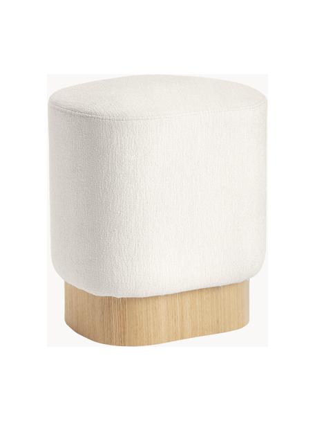 Puf bouclé Yves, Tapicerka: 100% poliester Dzięki tka, Korpus: sklejka eukaliptusowa, pł, Jasnobeżowy bouclé, S 43 x W 47 cm
