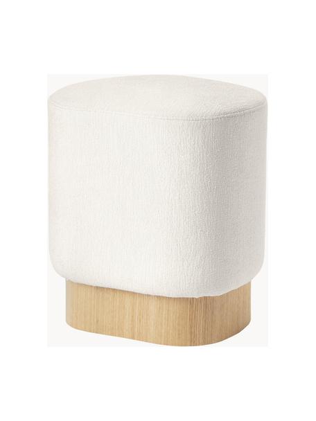 Pouf in bouclé Yves, Rivestimento: 100% poliestere Con 40.00, Bouclé beige chiaro, Larg. 43 x Alt. 47 cm