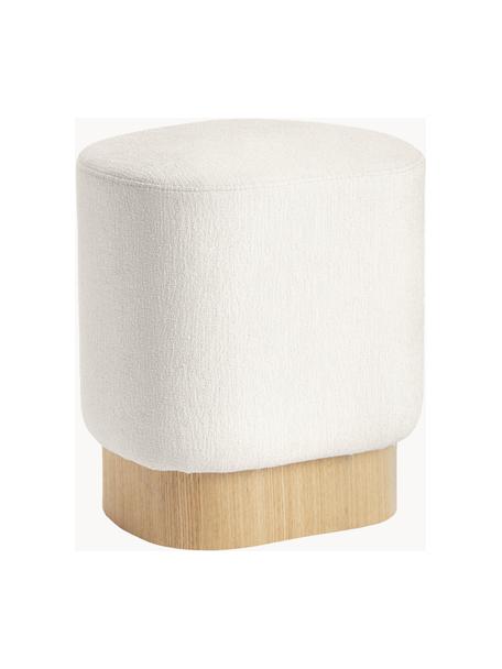 Pouf in bouclé Yves, Rivestimento: 100% poliestere Con 40.00, Bouclé beige chiaro, Larg. 43 x Alt. 47 cm