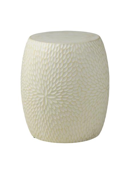 Tavolino in cemento Dalia, Cemento, Bianco crema, Ø 40 x Alt. 45 cm